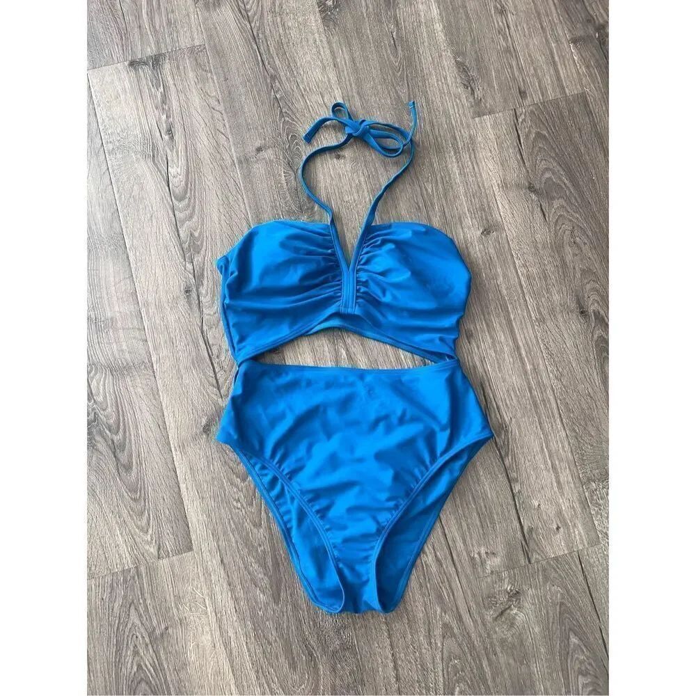 Adore Me Stylish Blue Woman's One Piece Swimsuit size Large